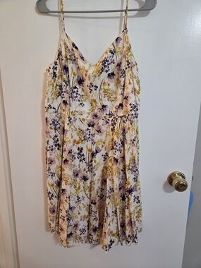 Old Navy Floral Spaghetti-Strap Mini Dress in White, Pink & Purple